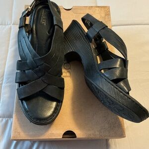 Born Black Women's Wedge Sandals
